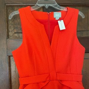 NWT Anthropology Maeve Dress Sz8 Bright Red/Orange